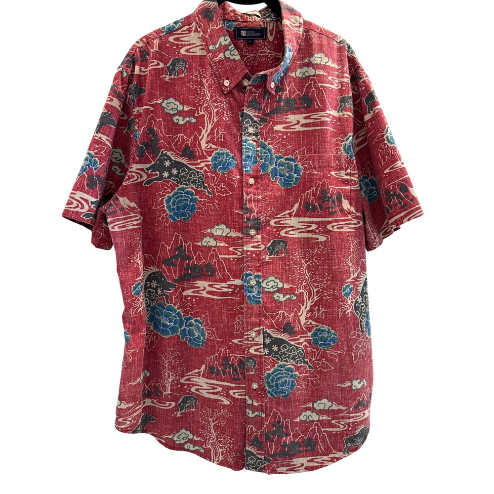 HTF Reyn Spooner Button Down Shirt Men L Chinese New Year 2019 Boar Tailored Fit